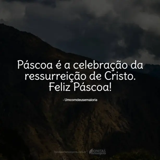 Páscoa é a celebração da ressurreição de Cristo. Feliz Páscoa!⁠