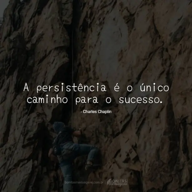 A persistência é o único caminho para o sucesso.