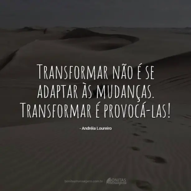 Transformar não é se adaptar às mudanças. Transformar é provocá-las!